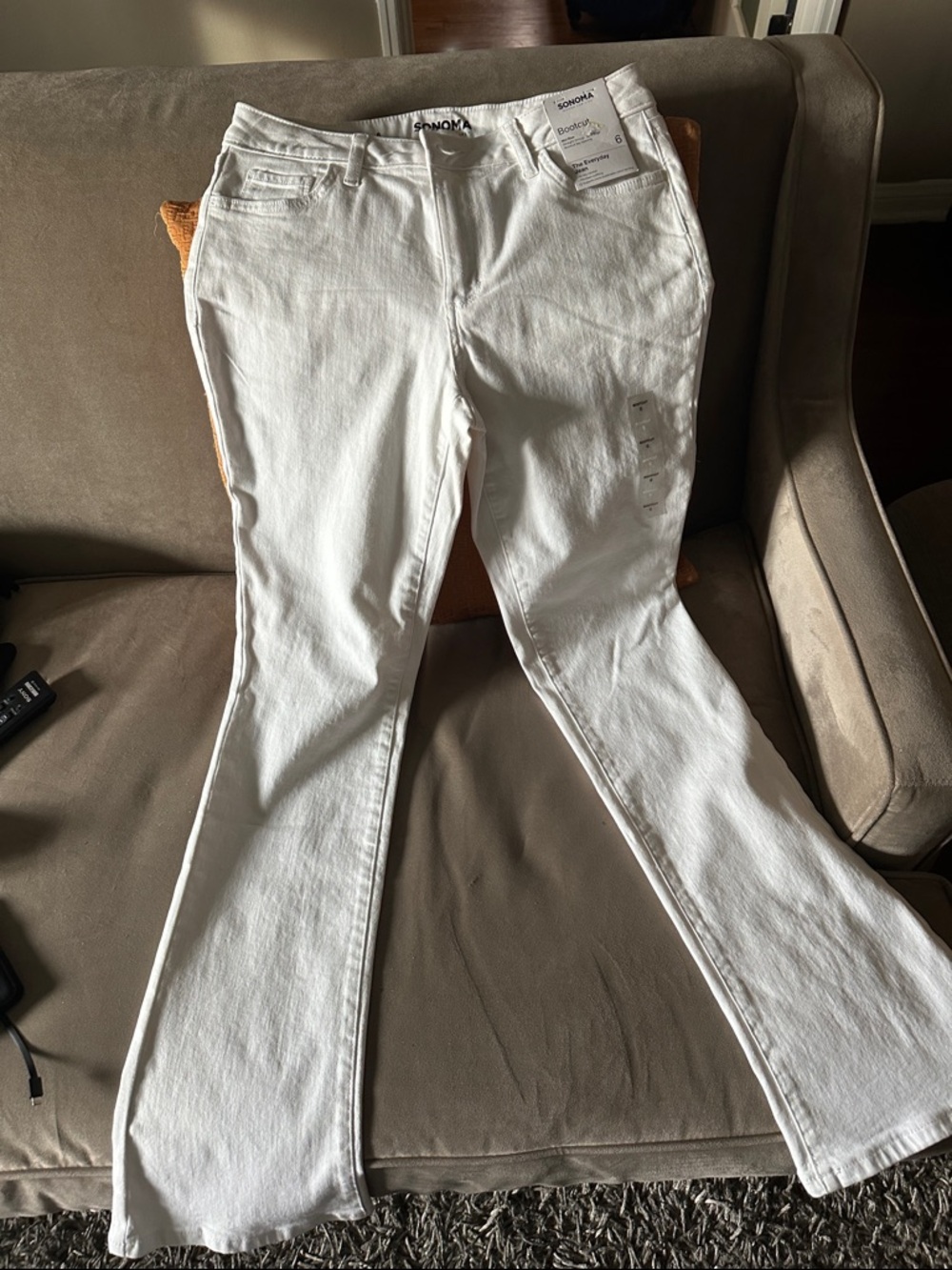 Sonoma White Flare Jeans Wide Leg